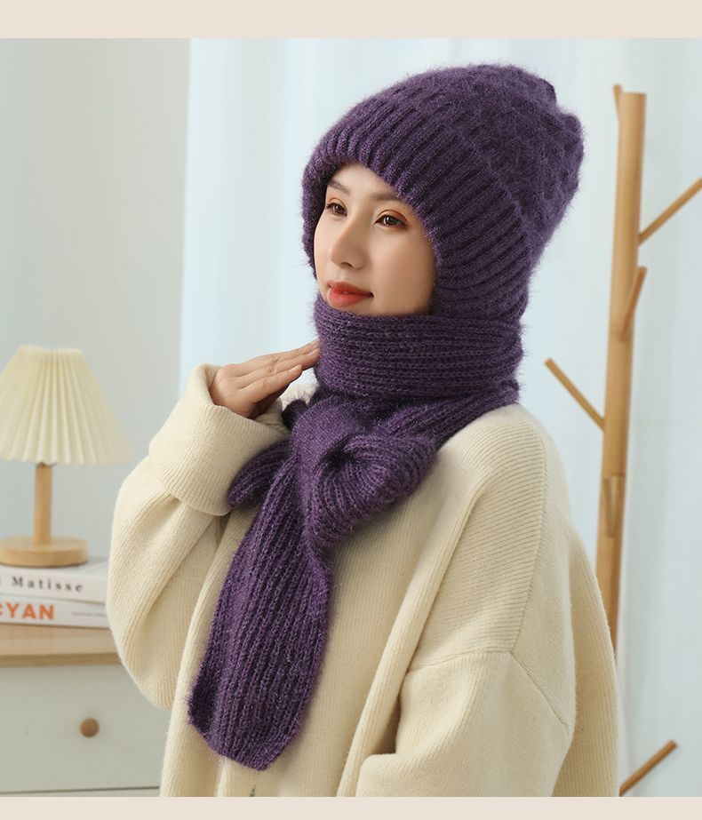 Hat Winter Warm Knitted Hat Scarf