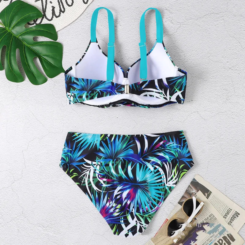 Summer Bikinis Women High Waisted Swimwear