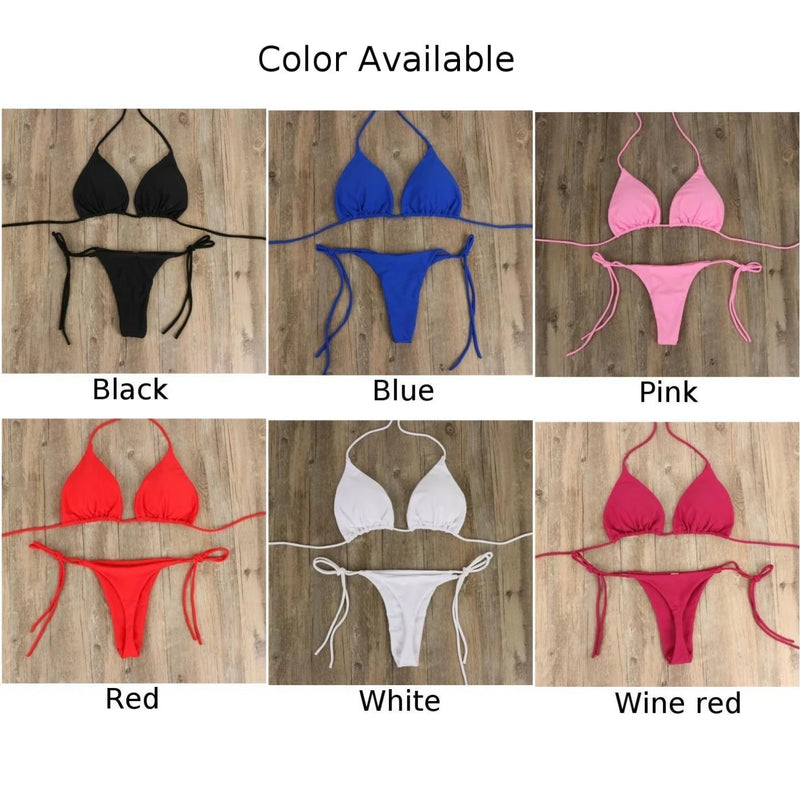 Women Thong Bikini Set Side Tie Sexy Swimsuit