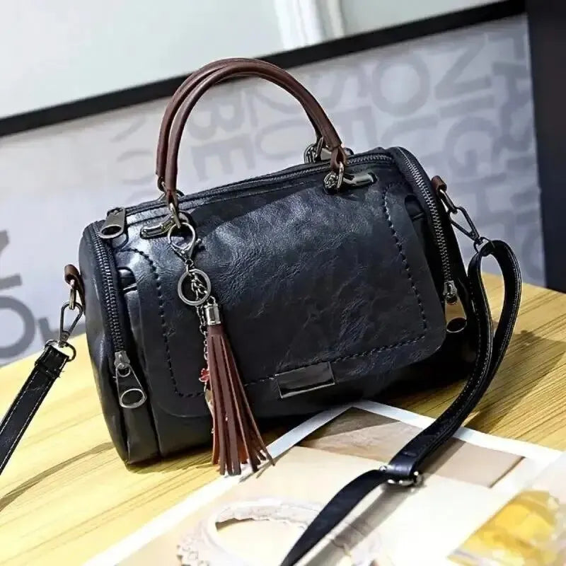 Fashion Zipper Crossbody Bag With Removable Strap