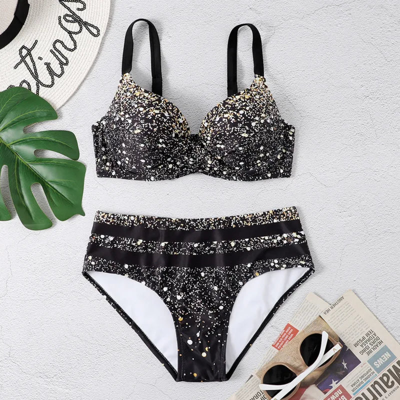 Summer Bikinis Women High Waisted Swimwear