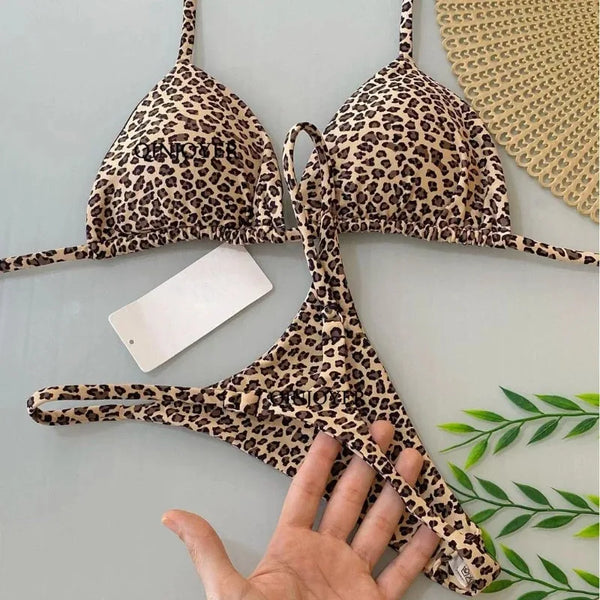 Swimwear Women Leopard Print Bikini