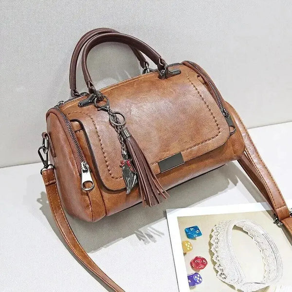 Fashion Zipper Crossbody Bag With Removable Strap