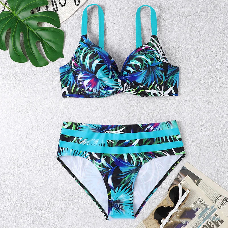 Summer Bikinis Women High Waisted Swimwear