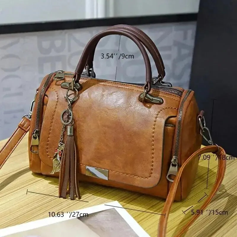 Fashion Zipper Crossbody Bag With Removable Strap