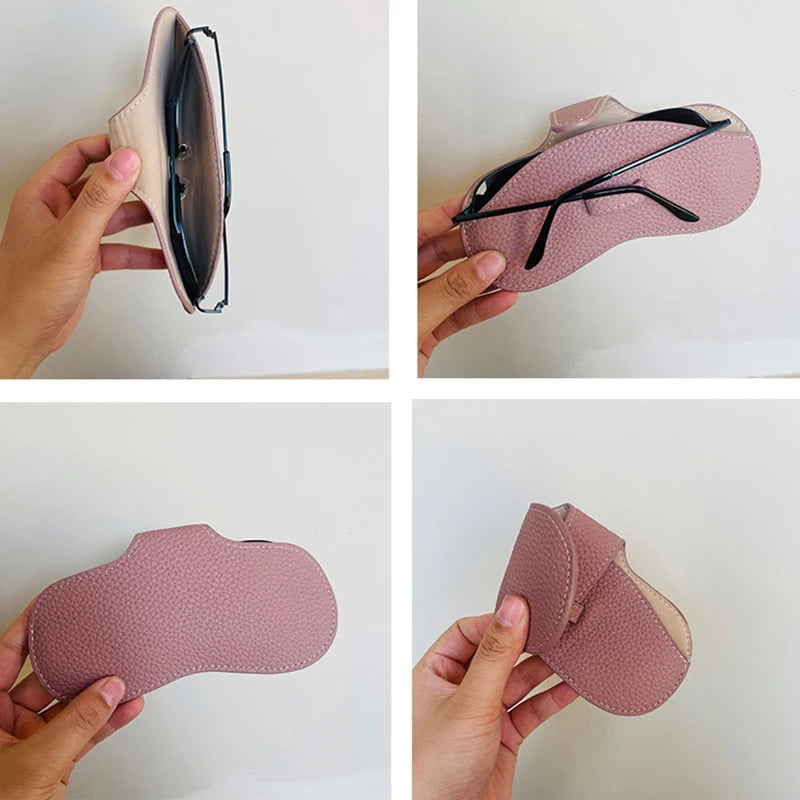 Glasses Case Women Leather Soft Glasses Bag