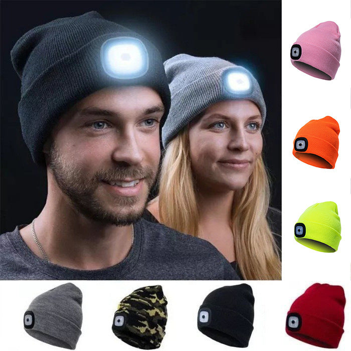 LED Knit Hat Button Cell Type Knitted Hat With Light Glowing